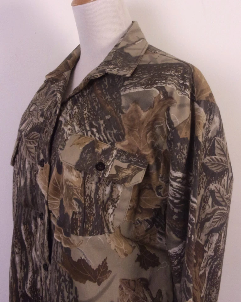 vintage 80s Redhead Women's REALTREE Camo Camouflage USA Shirt Top Hunting SZ L - Image 3 of 4