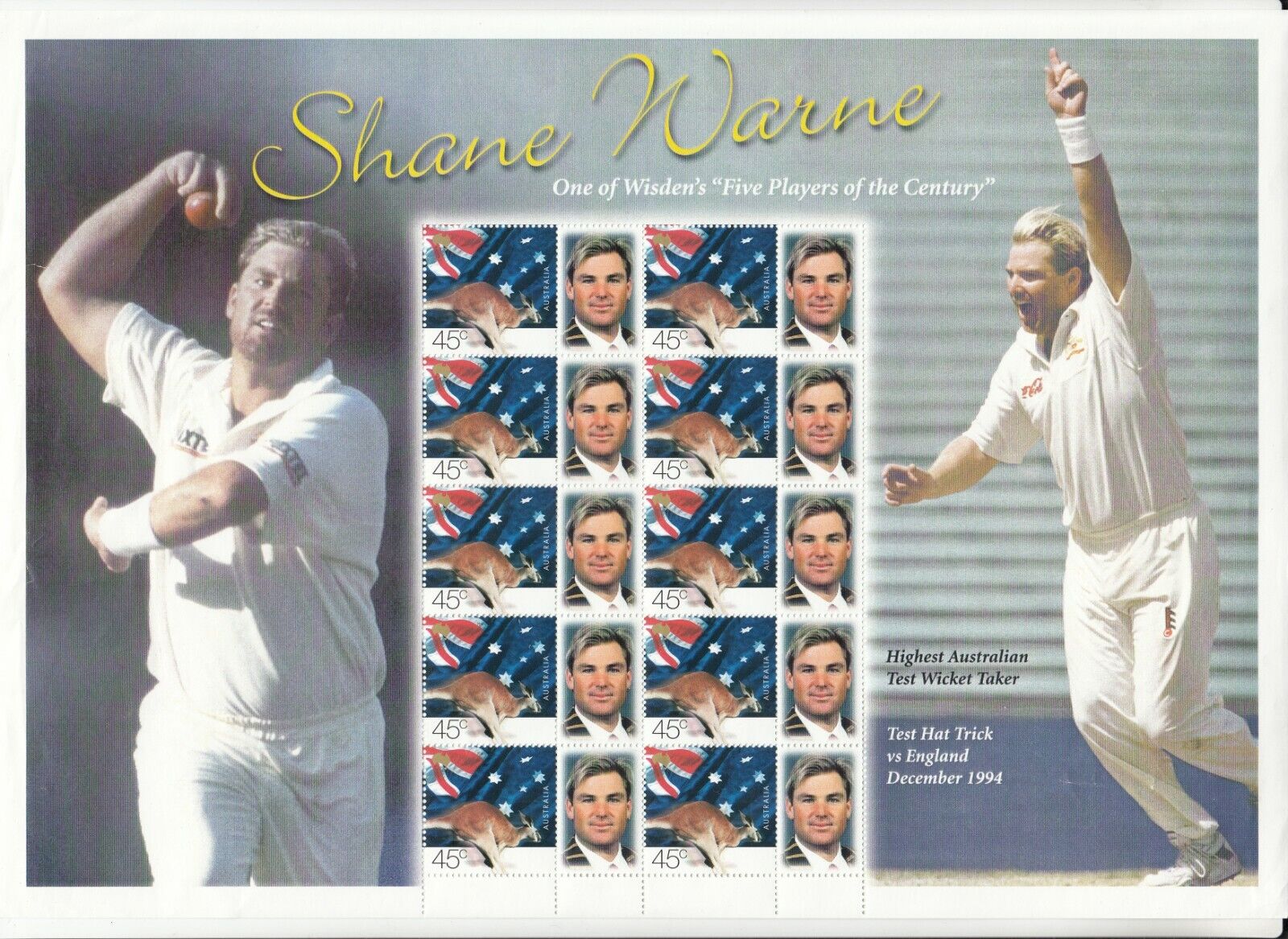 Australian Shane Ranking TOP13 Warne Highest Test List price Taker Sheet Miniature Wicket