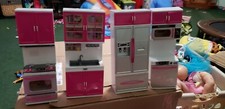 Barbie Complete Kitchen Refrigerator Dishwasher Microwave Stove  Dishes Pots 