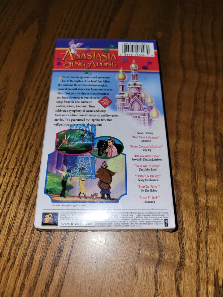 Anastasia Sing Along 1991 All-Time Family Favorites VHS  New - Image 3 of 3