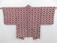 4714T08z570 Vintage Japanese Kimono Silk HAORI Gray