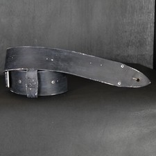 Aged Leather Guitar Strap. 2.5 inches Wide. Handmade. Distressed BLACK