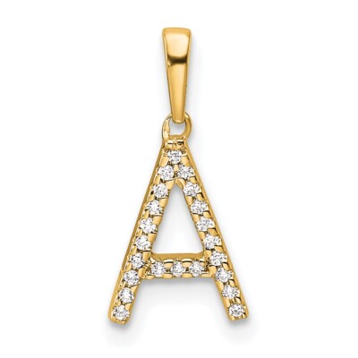 14 Karat Gelbgold Diamant Buchstabe A Initial Anhänger PM9798A-007-YA
