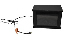 Electric Fireplace Heater Infrared Stove w 3D Flame Effect 300sq ft Black USED