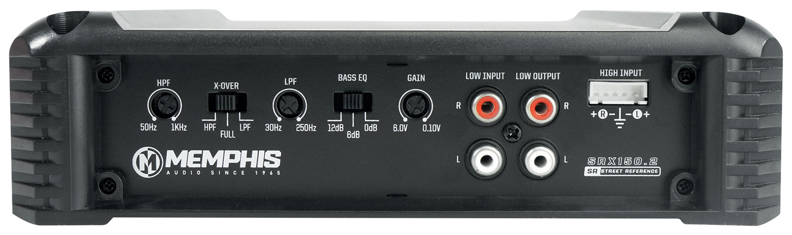 Memphis Audio SRX1502 2-канальный автомобильный стереоусилитель со среднеквадратичной мощностью 150 Вт и сопротивлением 2 Ом