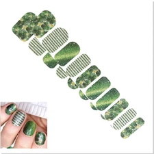 Jaysea Nails Polish Sticker Wraps - Color Green Shamrock Street Nail Art - B4G1!