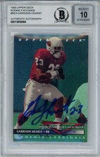 Garrison Hearst Autographed 1993 Upper Deck Rookie Card Beckett Slab 36289