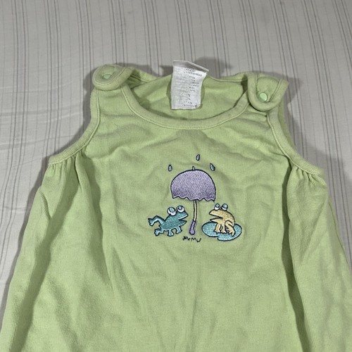 Vintage Carter's 12 Months? Emu Namae Green Frog Footed Outfit Romper O1 - Picture 3 of 12