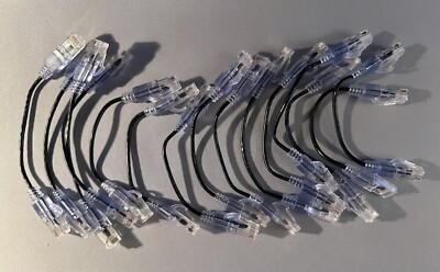 Lot Of 15 Monoprice SlimRun Cat6A Ethernet Patch Cable RJ45 UTP Wire 30AWG 6in