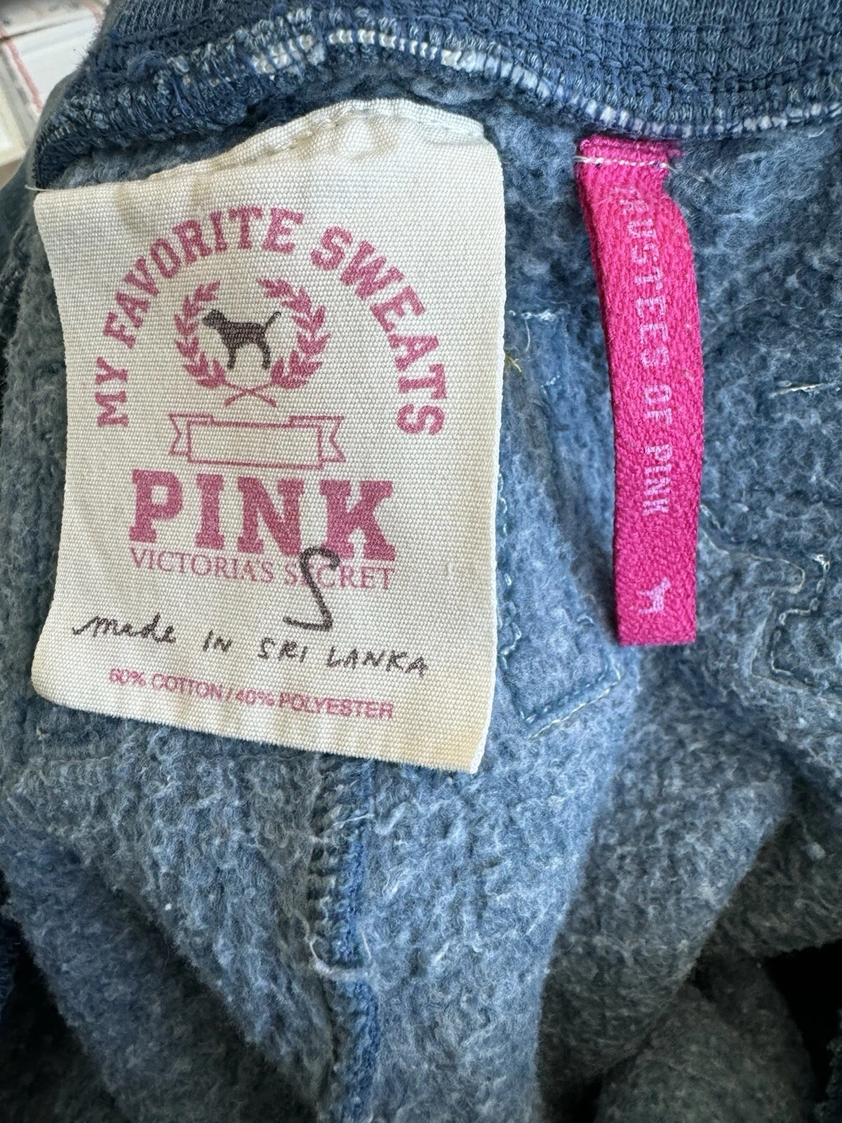 victoria-secret-vs y2k gold cream patch logo back sweatpants