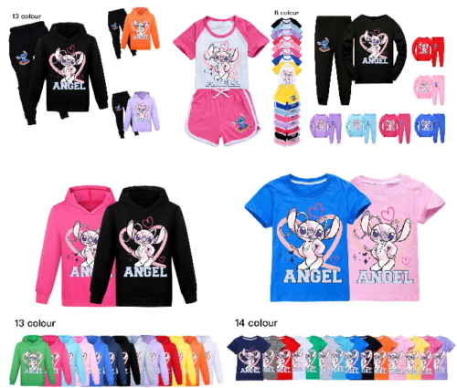 New children's Lilo Stitch Angel T-shirt, hoodie, pants, sportswear set, pajamas - Photo 1 sur 58