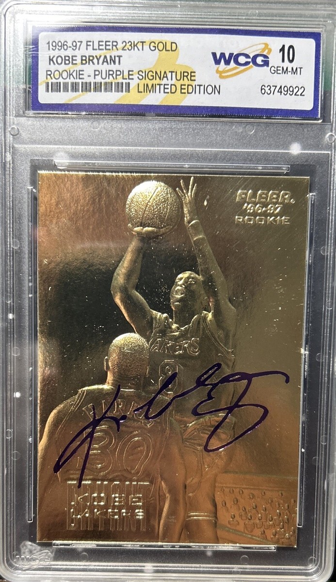 1996-1997 Fleer 23KT Gold Kobe Bryant Purple Signature Rookie Card