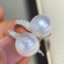 classic pair of 10-11mm south sea round white...