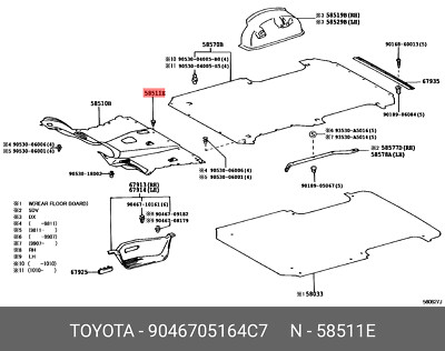 Original Clip für Dachhimmel, 9046705164C7 für Toyota 90467-05164-C7