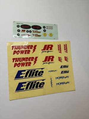 NOS E-flite JR Horizon Logo Decal Sheet EFLA213 Discontinued & Dynam Logo Sheet