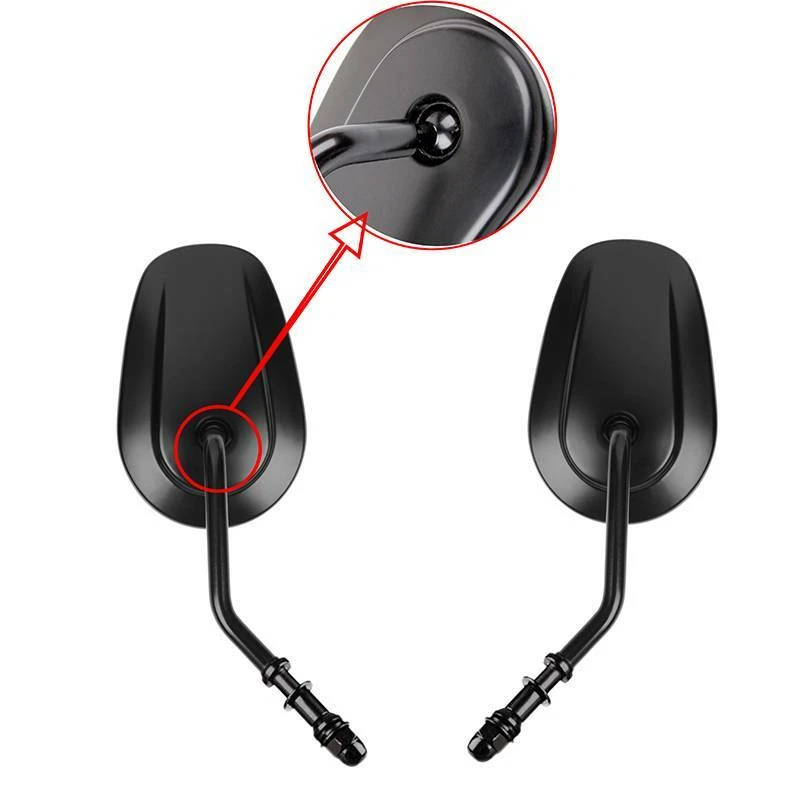 Espejos retrovisores ovalados negros completos metálicos para motocicleta Harley Davidson Deluxe EE. UU. Foto 4 de 4