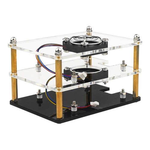 Acrylic Case Protective Housing Cooling Fan Heatsinks for Pi 5 Board - Afbeelding 9 van 10