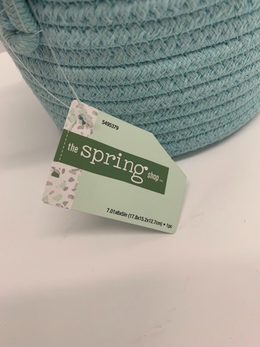 New! Spring Shop Rope Basket with Handles Choose Color Pastel Pink Blue Gray - Picture 5 of 30