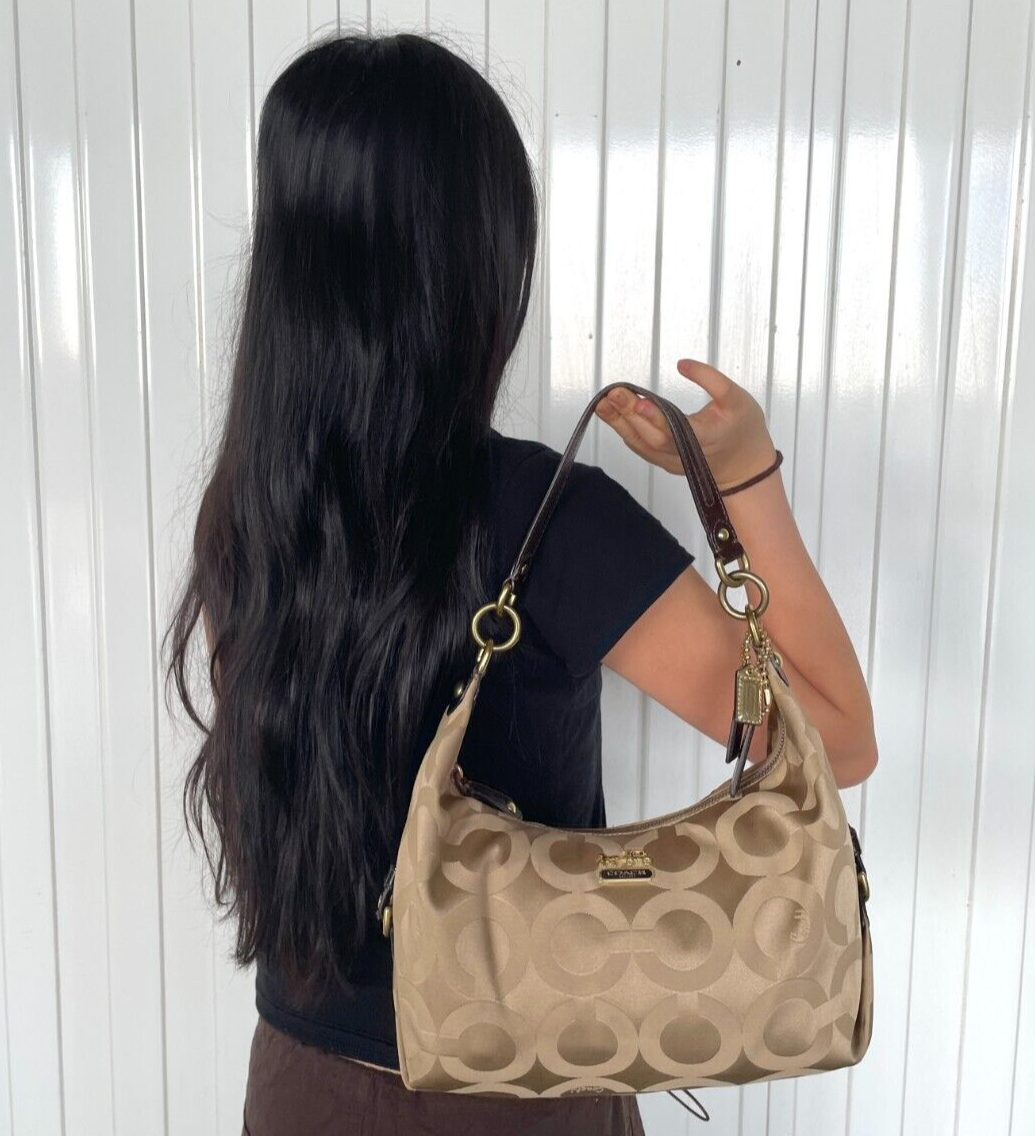 バッグ Coach Madison Maggie Shoulder Hand Bag Brown/Black Coach Madison Maggie Hobo Shoulder Bag | eBay UK