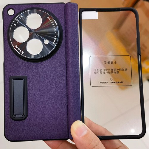 Genuine leather Hinge shockproof Cover stand case + Glass For OnePlus Open - Picture 29 of 29