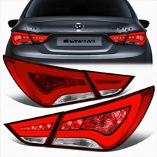 Red 4PCS Rear Inner Outer Full LED Tail Light Assy For 2011-14 US Hyundai Sonata