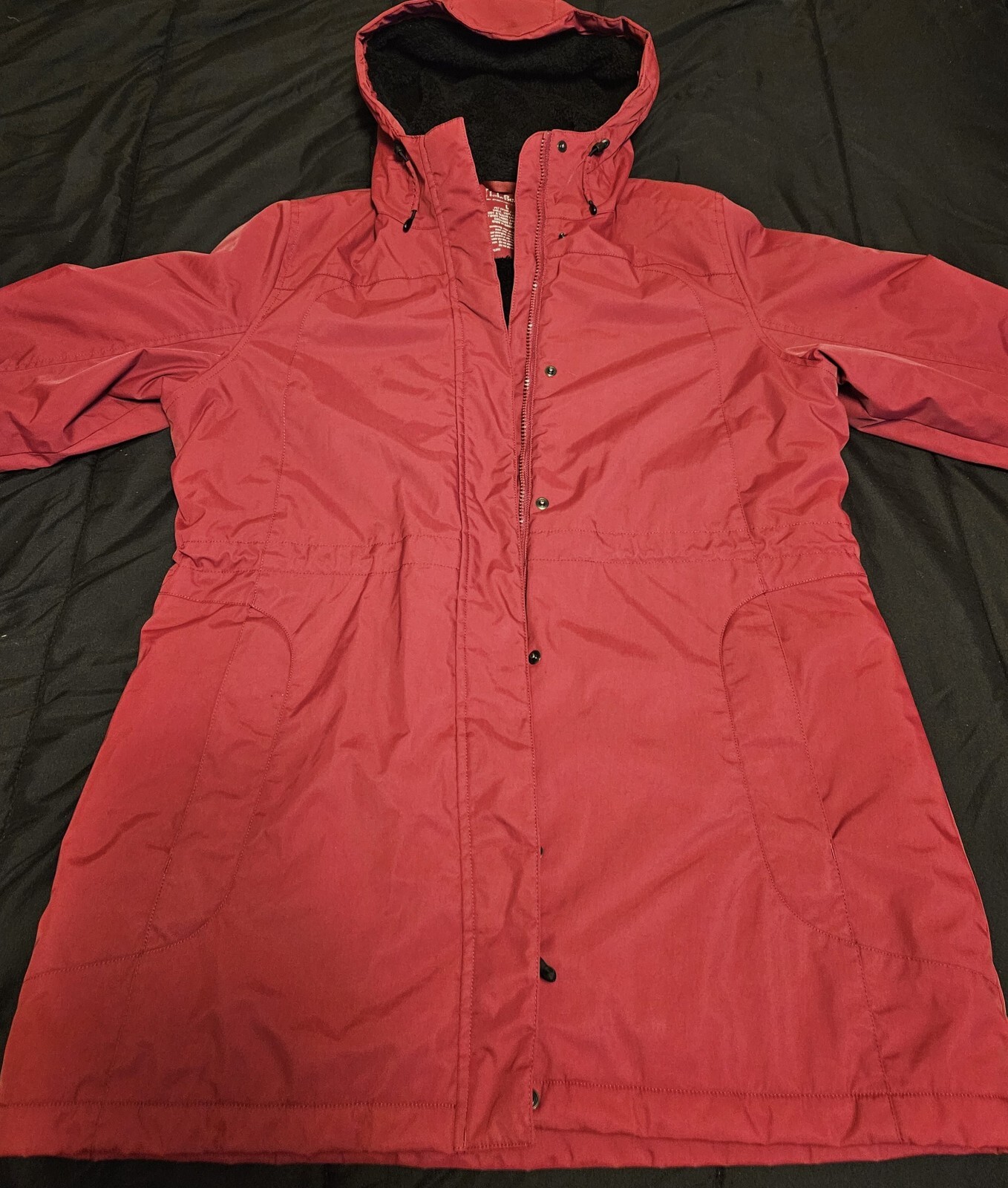 LL BEAN womens Winter Jacket Coat Lined ColorPunch Size Large Zip
