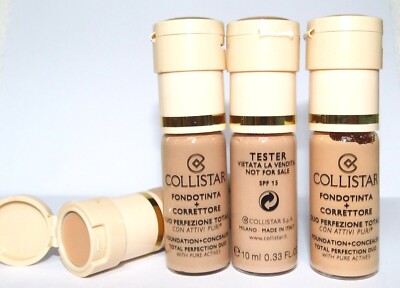 collistar foundation + concealer total perfection duo 10ml pick your color