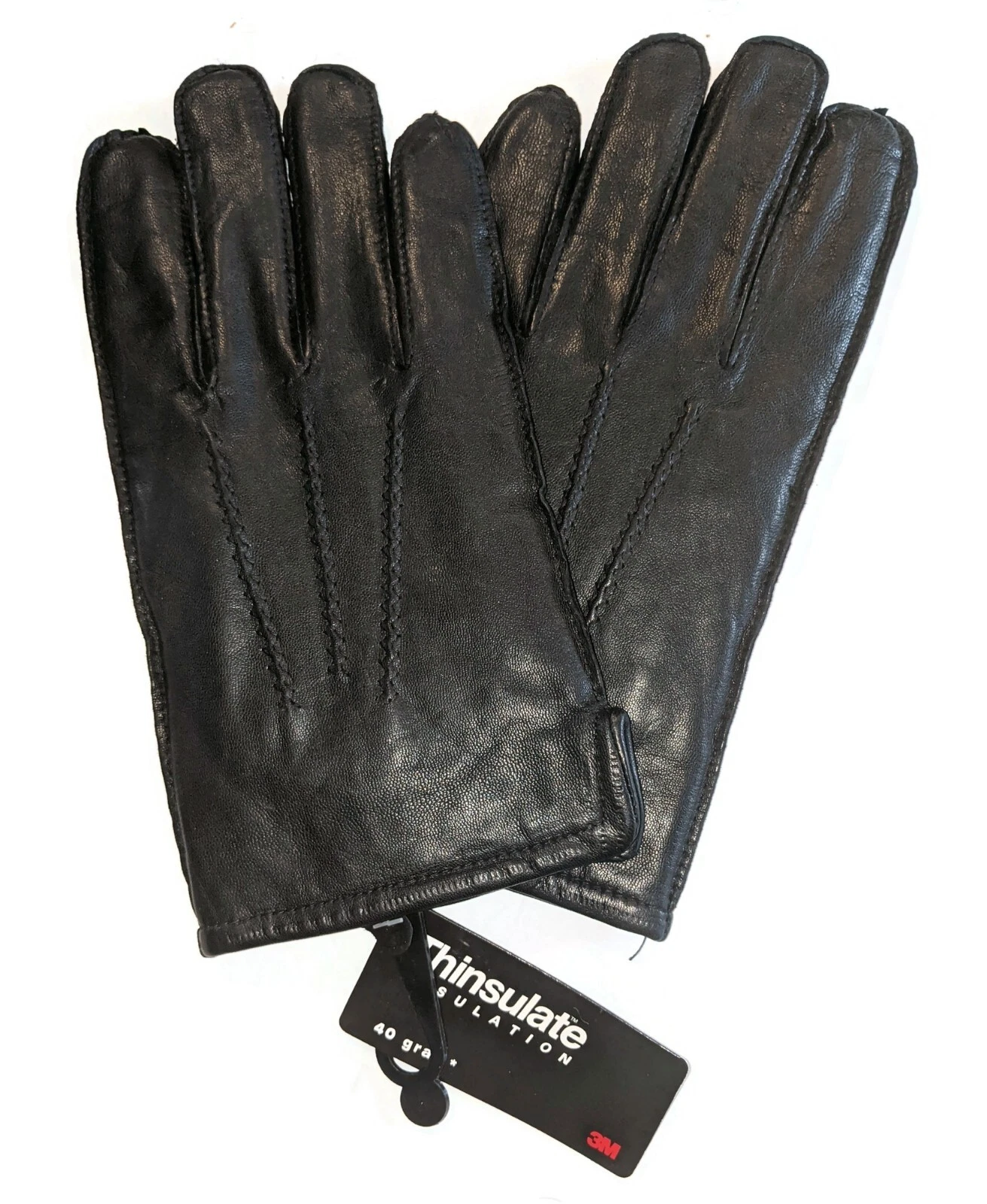 Men's Thinsulate Premium Sheepskin Leather Gloves Black- Medium. New.