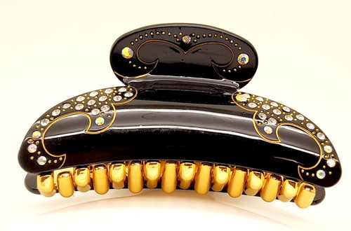big size black Acrylic with rhinestone Claw Clip hair accessory Gift item #2 - Picture 7 of 9