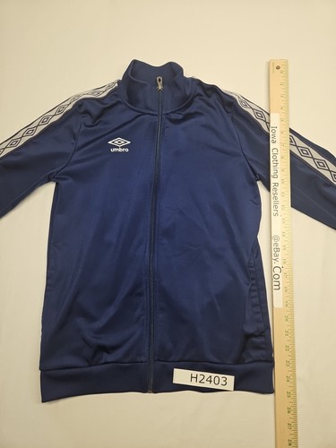 Umbro Youth Boys Large 12/14 Warm Up Full Zip Soccer Blue Track Jacket Active 