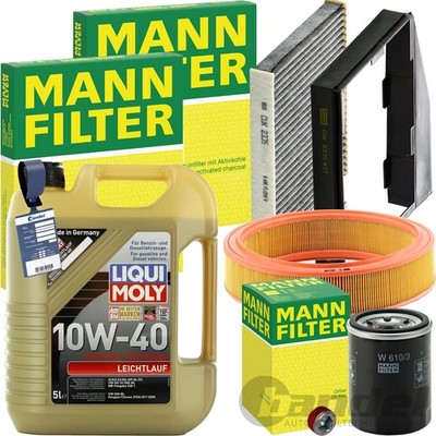 MANN INSPEKTIONSPAKET+LIQUI MOLY 10W-40 ÖL passend für 1.2 FIAT DOBLO PUNTO 188