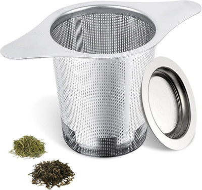 NKOVE Universal Tea Infuser with Lid Stainless Steel Filter Fits Mugs Cups Teapo