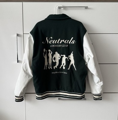 Jaded London Varsity Jacket – Neutrals Country Club – Wool Blend