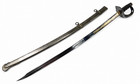 19th C Antique Italian Cavalry Officer Sword Heavy Wide Blue Gilt Blade Scabbard — photo 2