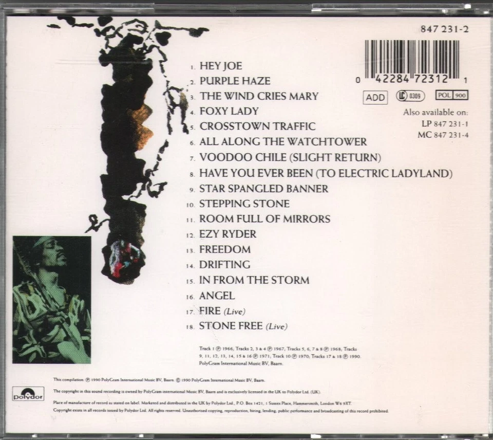 Jimi Hendrix Cornerstones 1967-1970 CD Europe Polydor 8472312 - Image 2 of 2