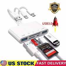 5 in 1 Multi-function TF/SD Card Reader USB Type-C OTG Adapter For iPhone/iPad