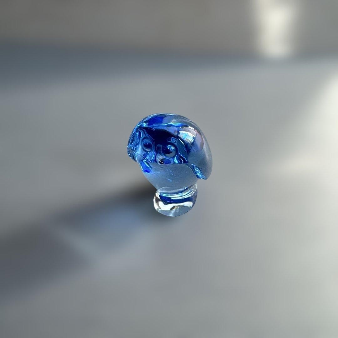 Baccarat 青色ガラス動物オブジェ フクロウ Baccarat Blue Glass Animal Object Owl | eBay