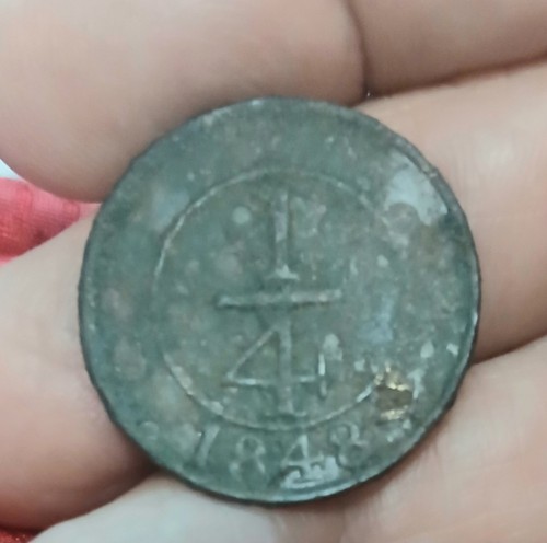 DOMINICAN REPUBLIC 1848 1/4 Real RARE