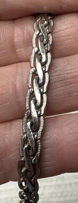 925 Sterling Kette flach geflochten Collier 24 1/2 cm lang 36 gm stabil und einzigartig