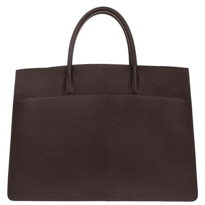 Hermes Chocolat Chevre Coromandel White Bus GM Tote Bag  E U21 178591