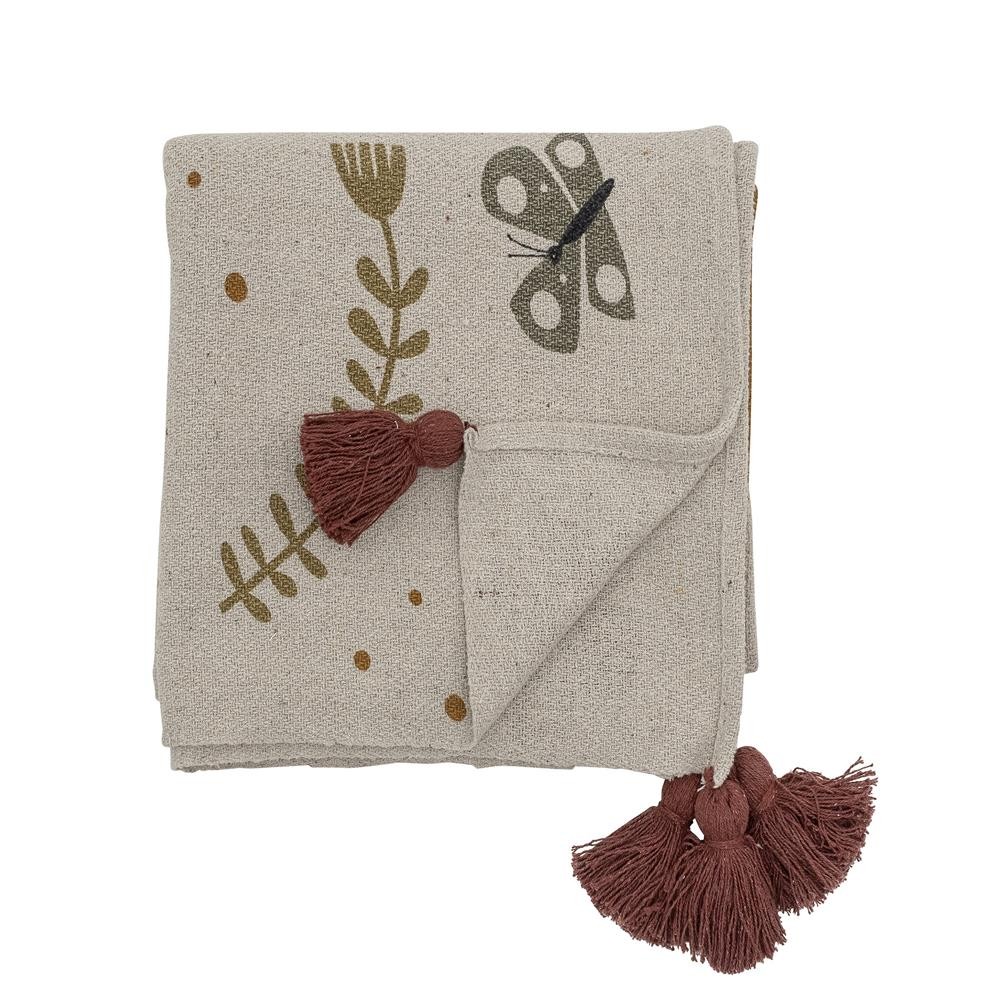 Bloomingville MINI Bryn Decke, Braun, Переработанная Баумволле, 160 x 130 см