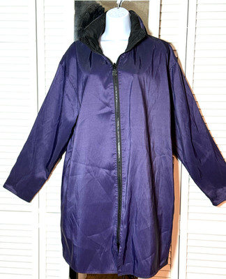 Mycra Pac One Raincoat Packable Hood Small Purple Shimmer Reversible to Black