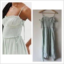 Urban Outfitters Smocked Milkmaid Dress Women S Cottage Coquette Peasant Gauzey