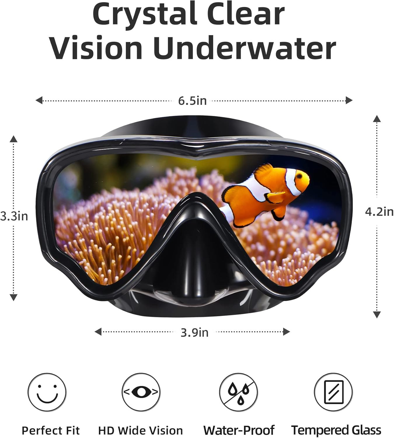 Swim Goggles Adult with Nose Cover, Anti-Fog Clear Diving Mask Wide View No Blur