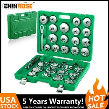 35X Auto Oil Filter Socket Wrench Set Cup Type 1/2 inch Drive Cap Removal Tools