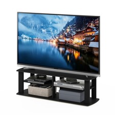 Soporte de TV Furinno Nelly, Centro de Entretenimiento de 3 Niveles 3 Niveles, para TV de 50", Negro