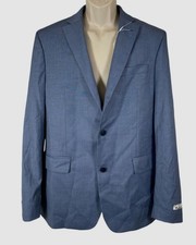 Ben Sherman Men's Blue Textured Skinny-Fit Stretch Sport Coat Suit Jacket Sz 40S
