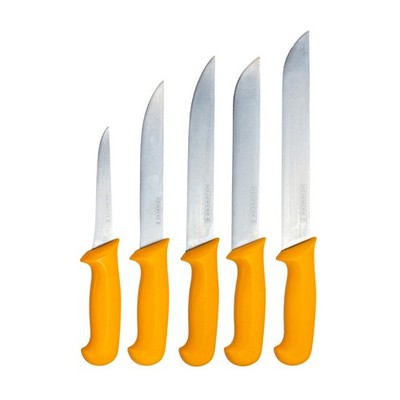 Fleischmesser 5 - Teilig Edelstahl, Ergo-Grip für Fleisch, Fisch und Geflügel