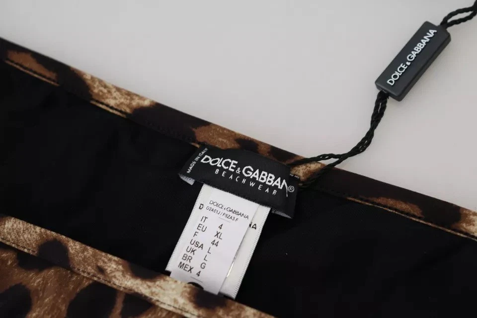 Traje de baño Dolce & Gabbana marrón con estampado de leopardo Traje de baño Bikini Parte inferior para mujer Foto 4 de 4