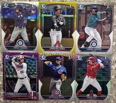 Bowman Chrome 1st Prospects Card Lot -  Rodden Cerda Diaw Ruiz Rojas Montes (RC)